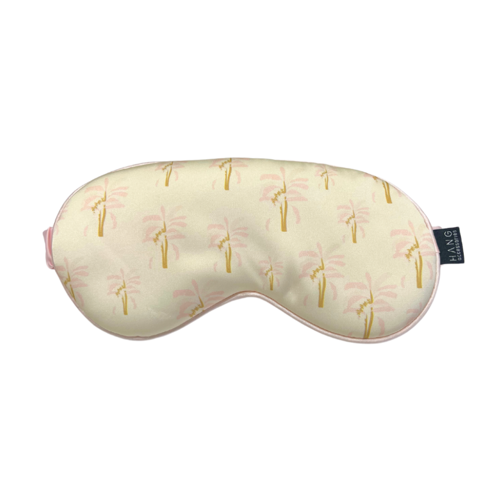 Satin Eye Mask Pink Palm