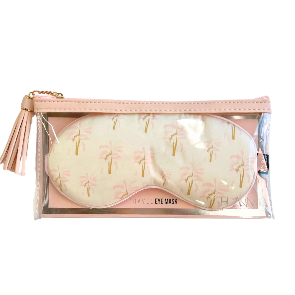 Satin Eye Mask Pink Palm