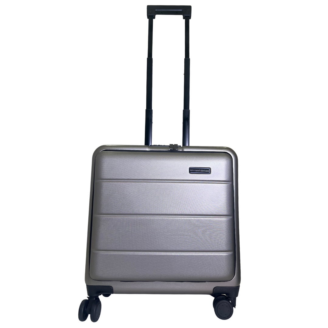 Charcoal Grey Hard Case Rolling Carry-On Bag