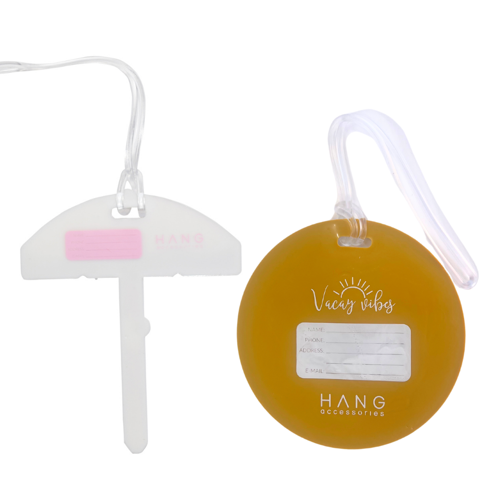 Umbrella & Sand Dollar Silicone Luggage Tag Set of 2