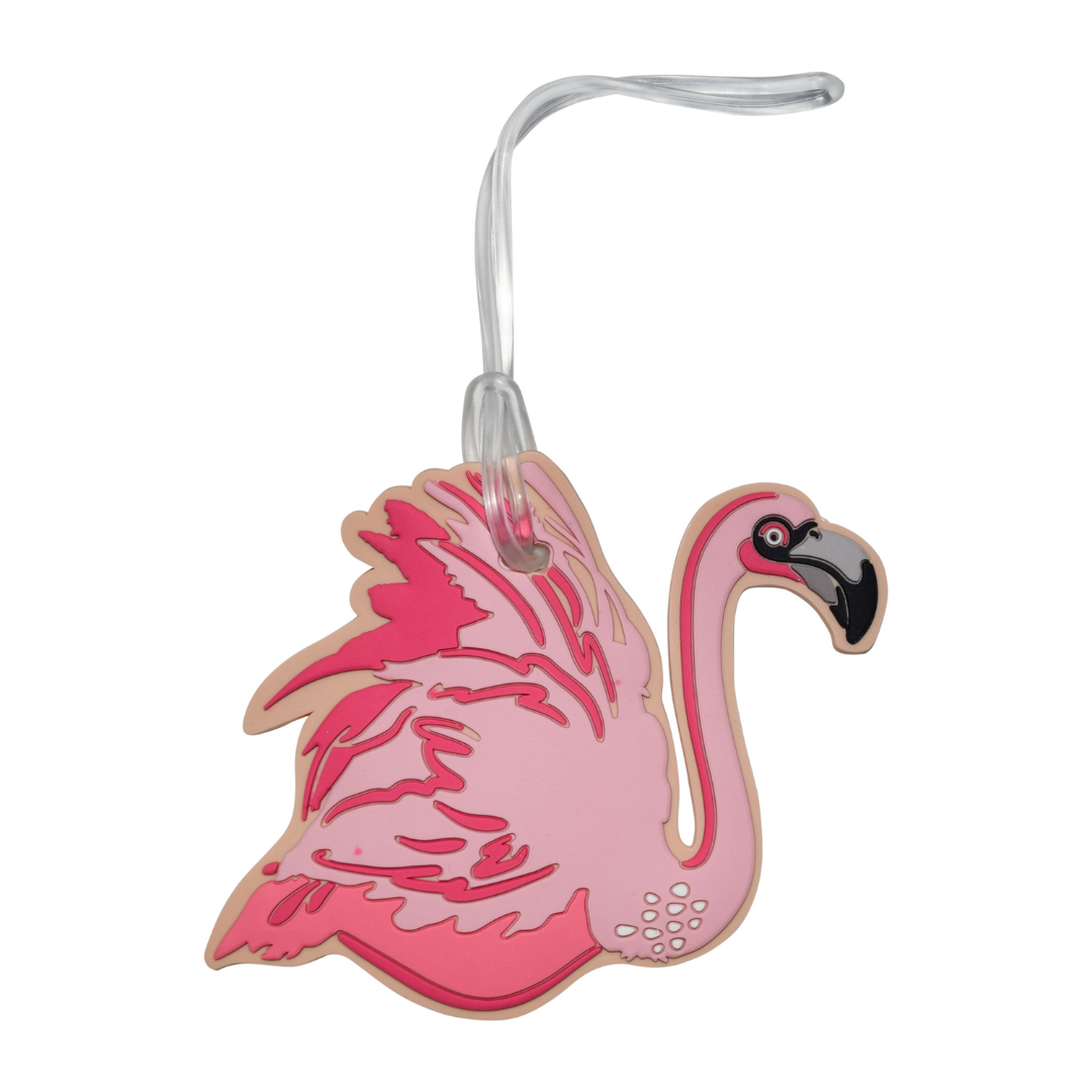 Travel Journal & Silicone Luggage Tag Set Sophisticated Flamingo