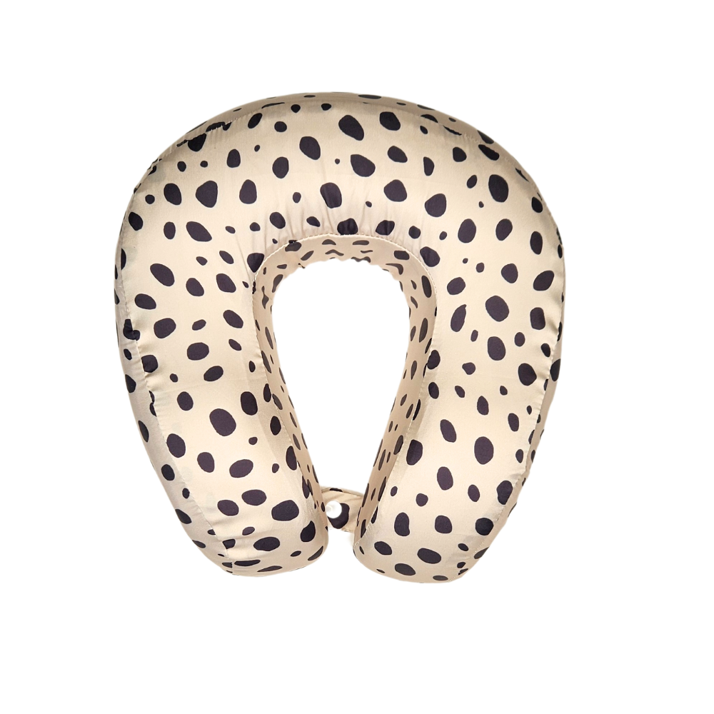 Cheetah Spot Satin Memory Foam Neck Pillow