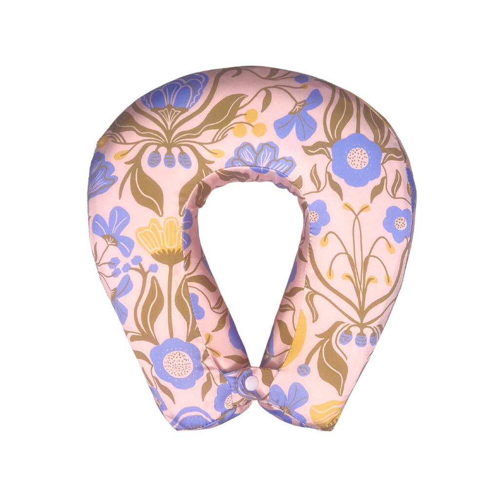 Amalfi Lemon Satin Memory Foam Neck Pillow