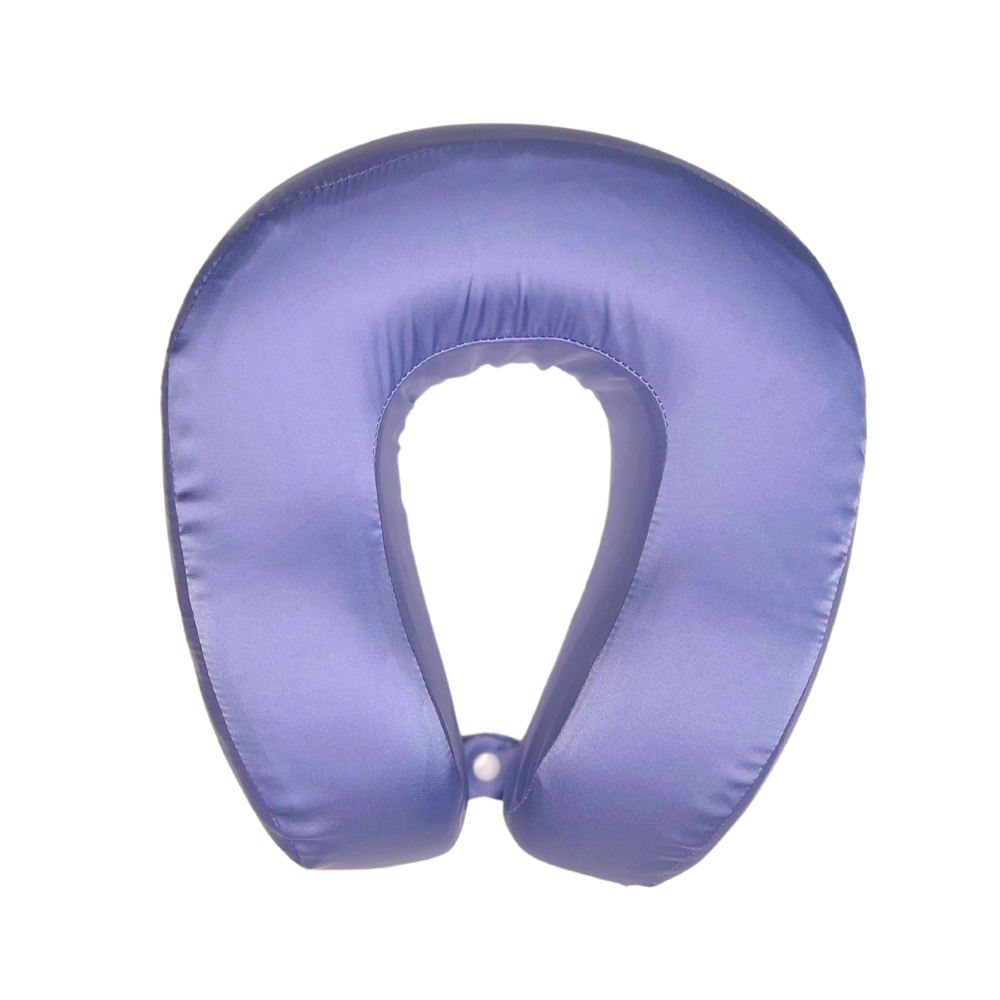 Periwinkle Satin Memory Foam Neck Pillow