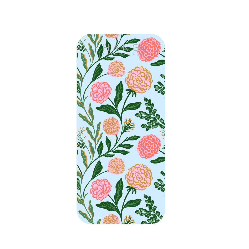 Blue Floral Portable Phone Charging Bank