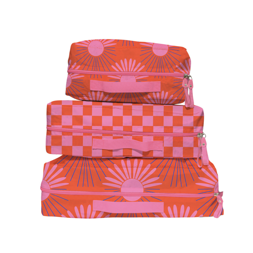 3 Piece Packing Cube Set Burning Sun