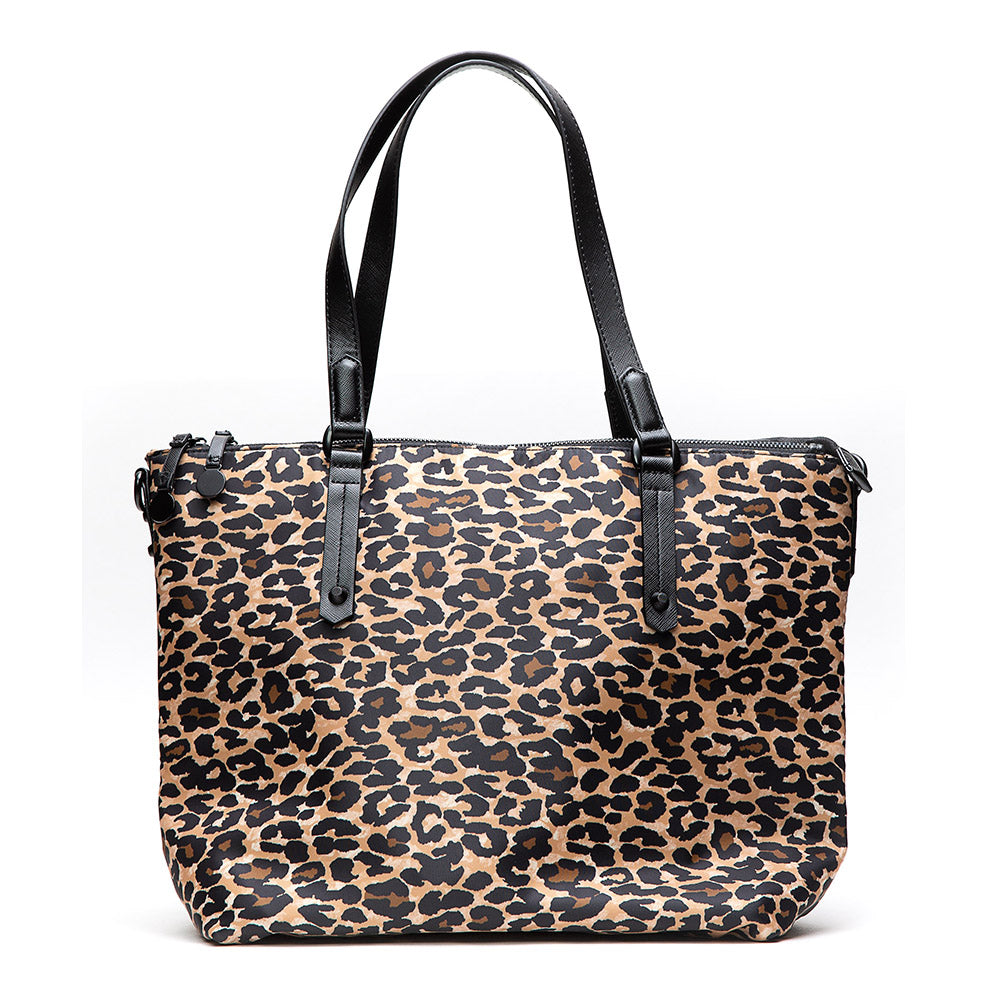 Catalina Leopard Nylon Rolling Carry-On and Tote Set