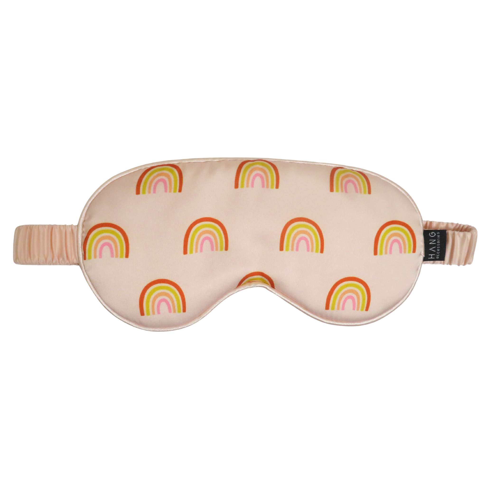 Rainbow satin sleep mask with colorful rainbow print
