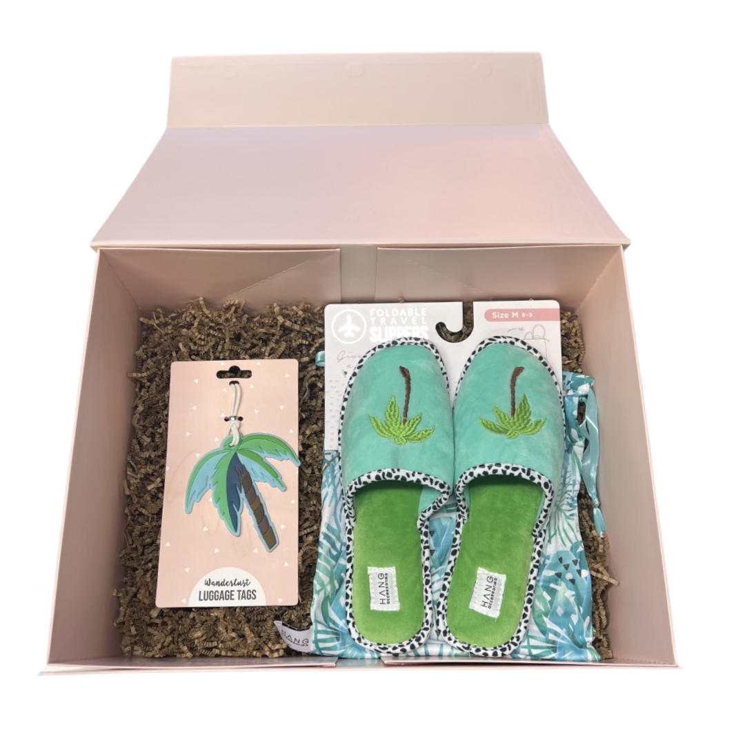 Matching Slippers & Luggage Tag Gift Box