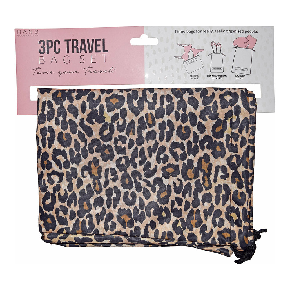 3 Piece Travel Bag Set Leopard