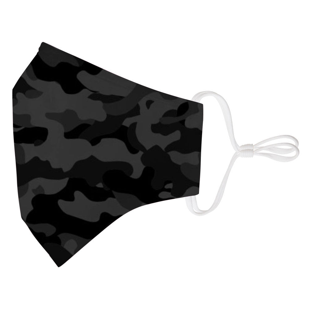 Adult Small Face Mask Black Camo