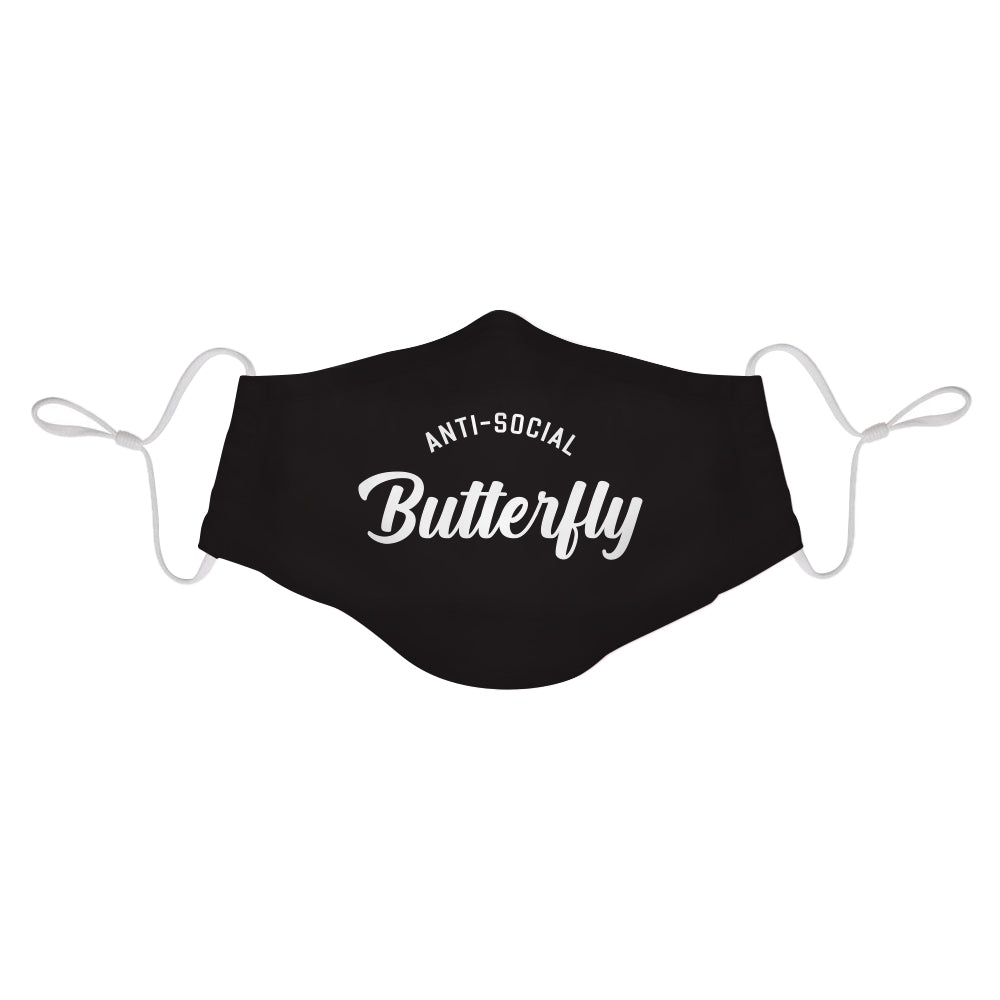 Adult Small Face Mask Satin Anti-Social Butterfly