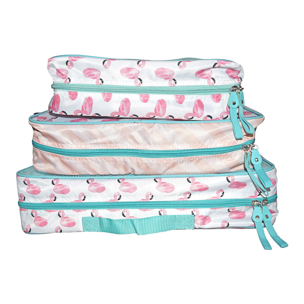 6 Piece Packing Cube & Bag Set Flamingo