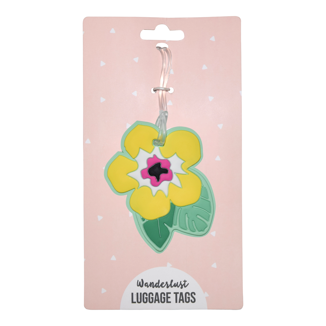 Silicone Luggage Tag Yellow Flower
