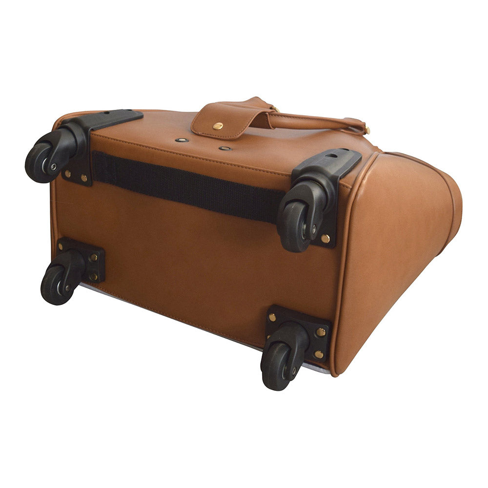La Vie Rolling Carry On Luggage Brown/Stripe Nylon