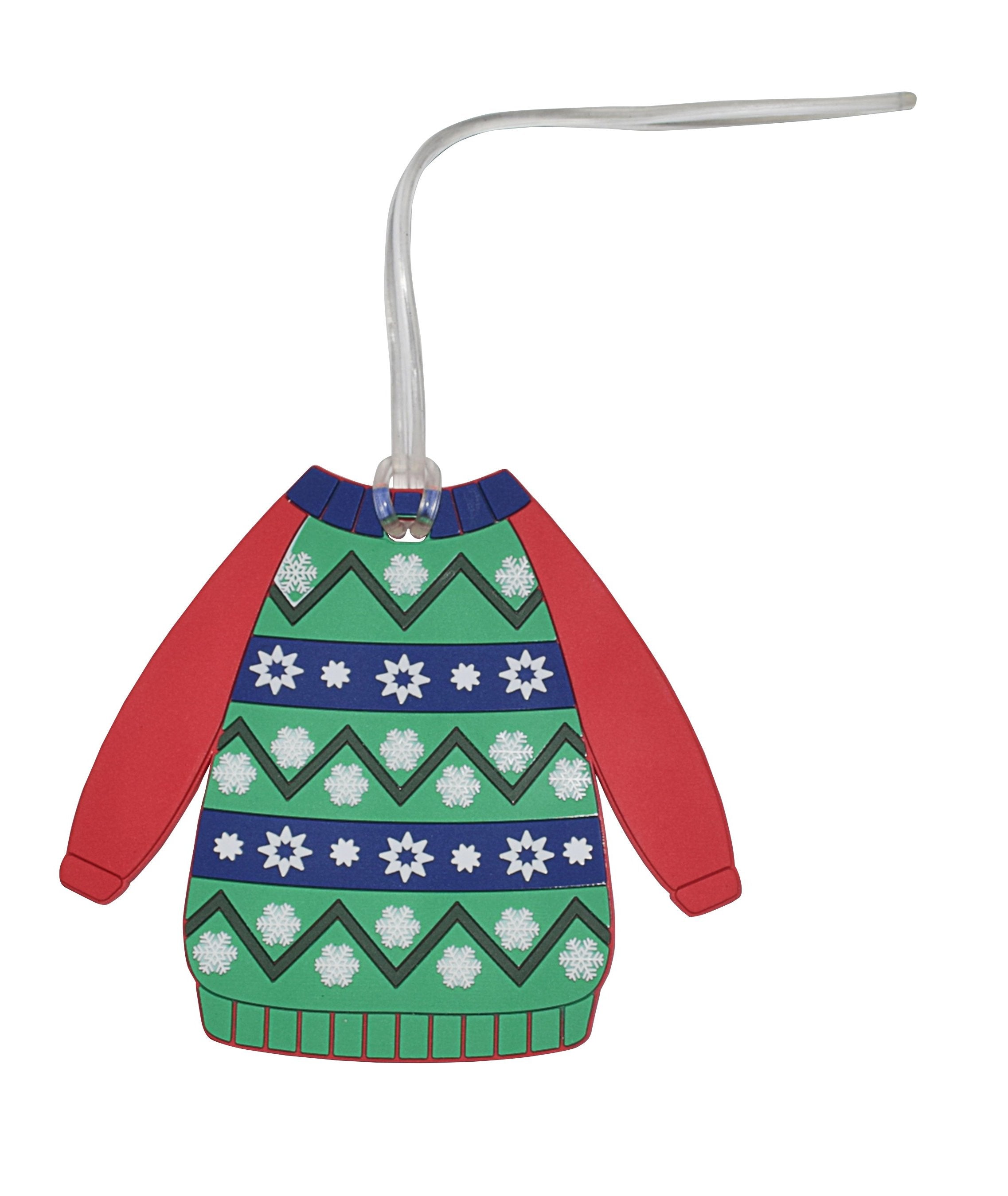 Silicone Holiday Luggage Tag Stripe Ugly Christmas Sweater