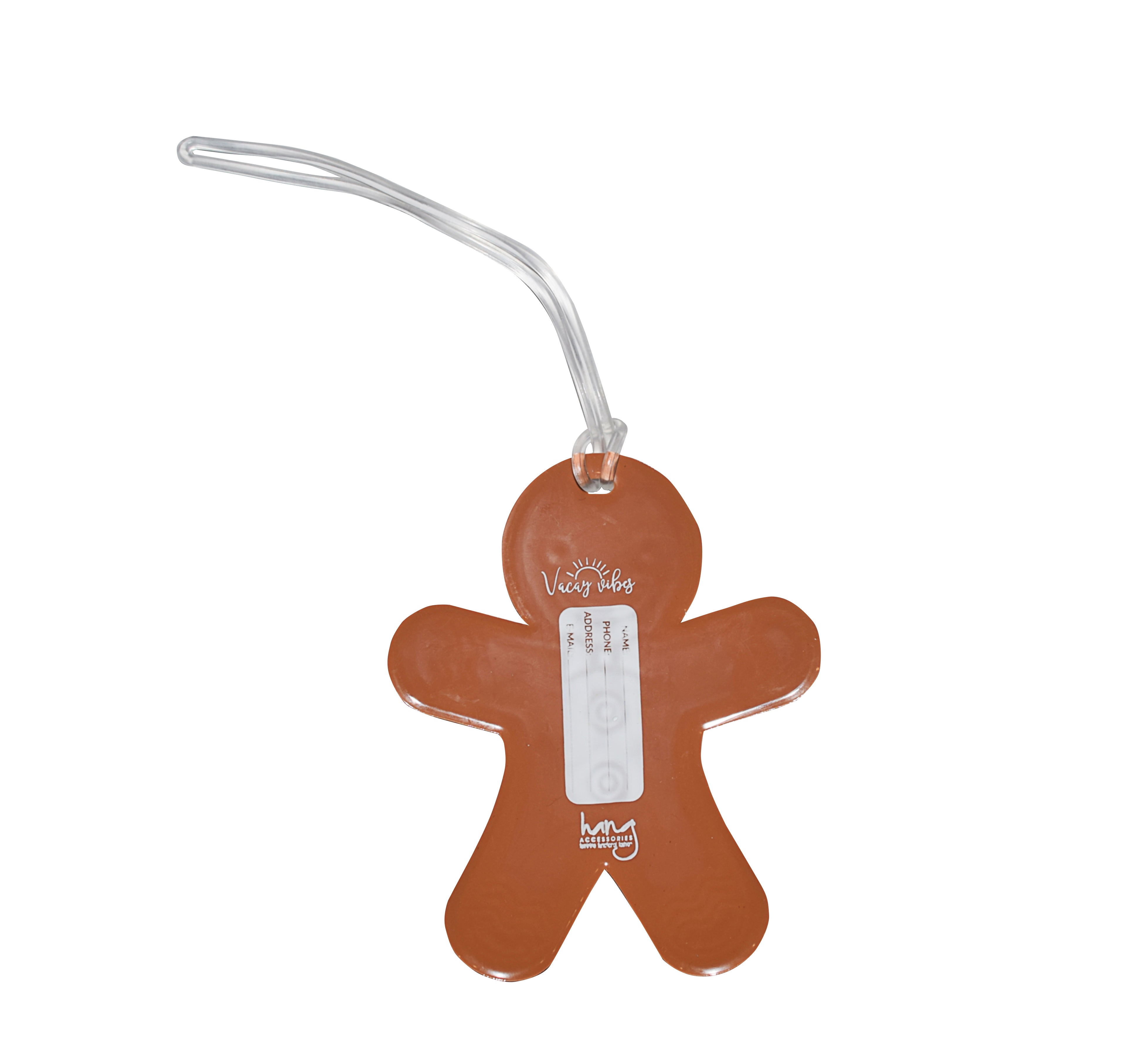 Silicone Holiday Luggage Tag Happy Gingerbread