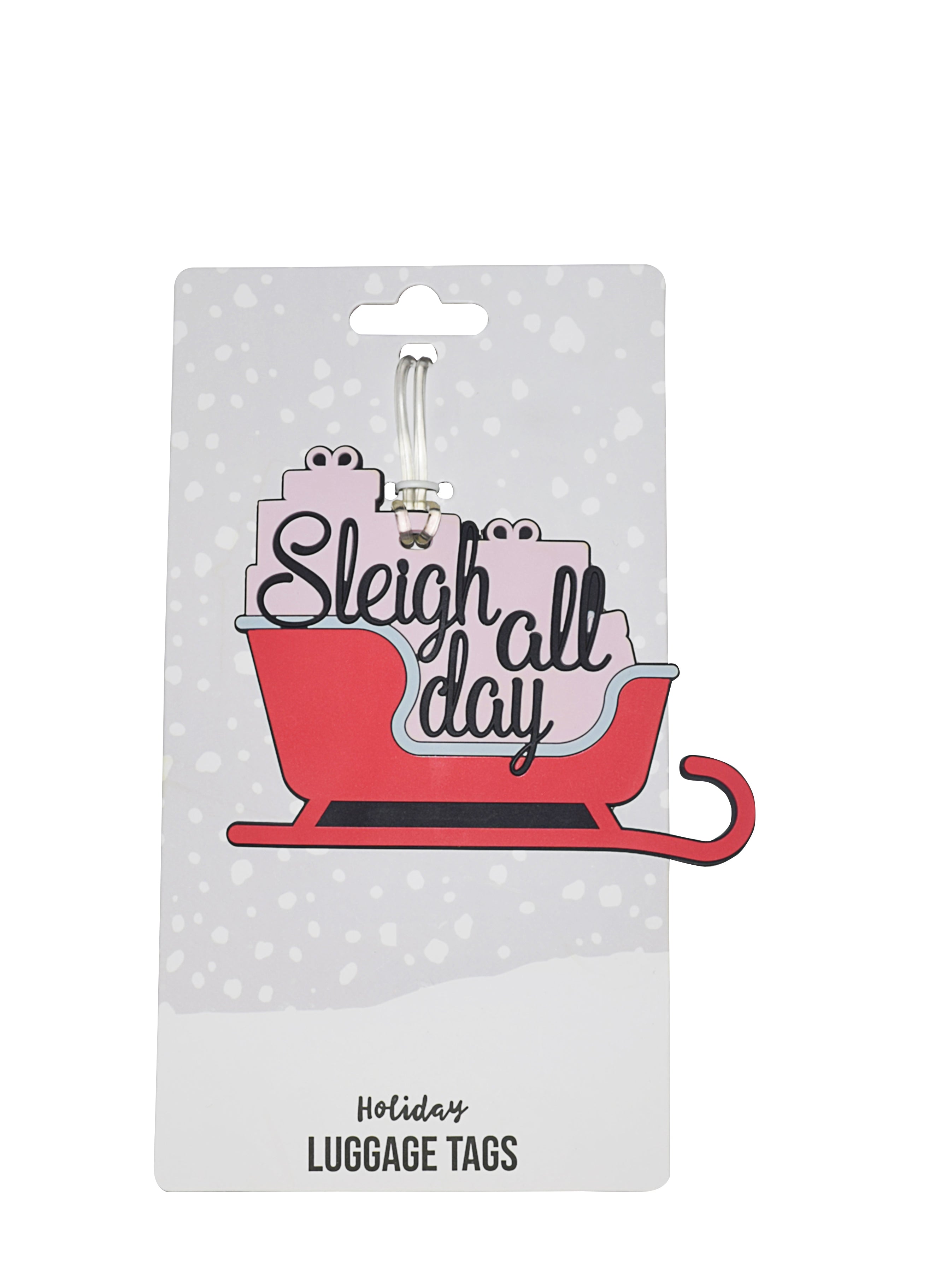 Silicone Holiday Luggage Tag Sleigh All Day