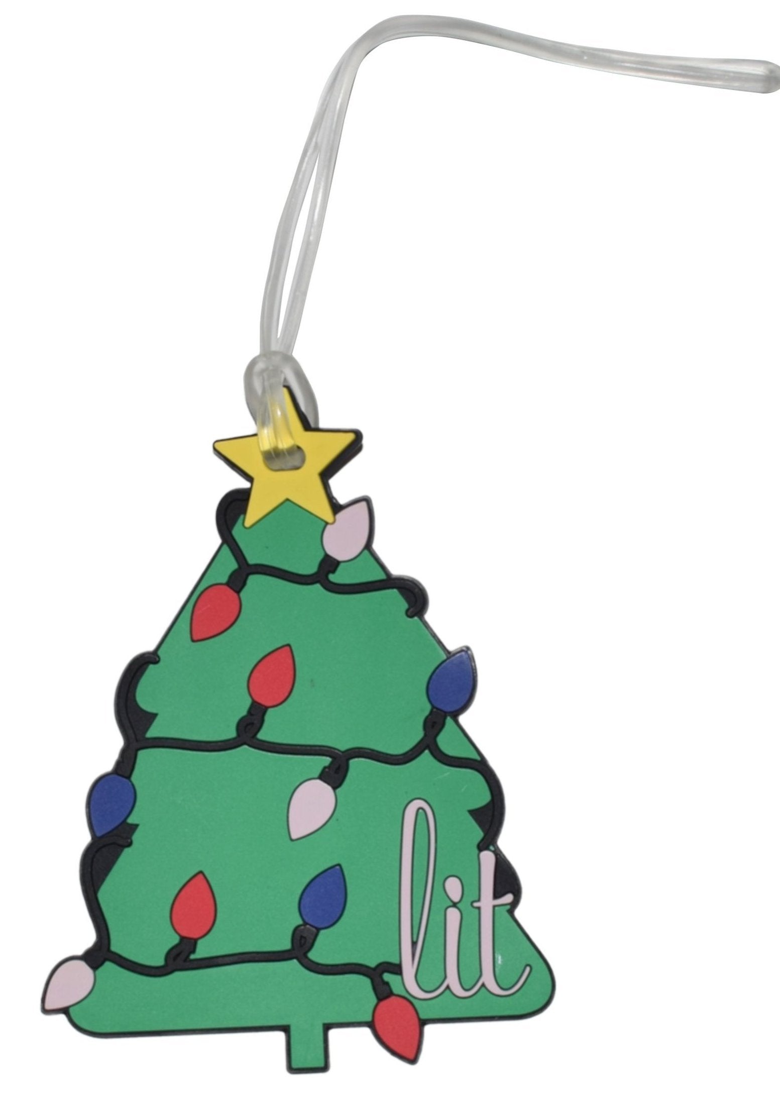 Silicone Holiday Luggage Tag Lit Christmas Tree