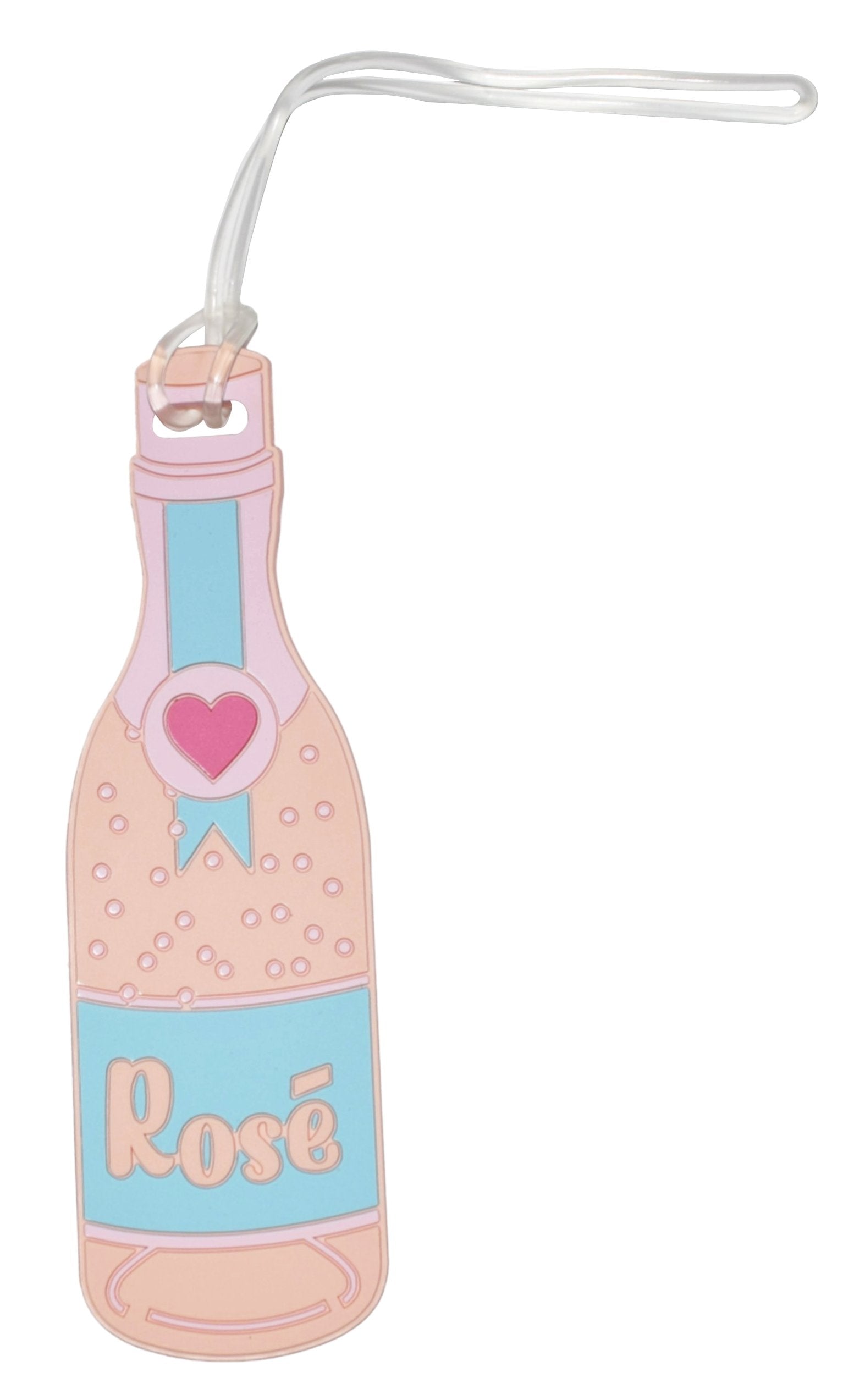 Silicone Luggage Tag Rose Champagne Bottle