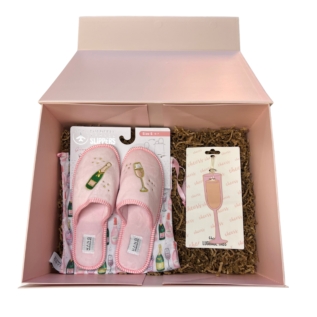 Matching Slippers & Luggage Tag Gift Box