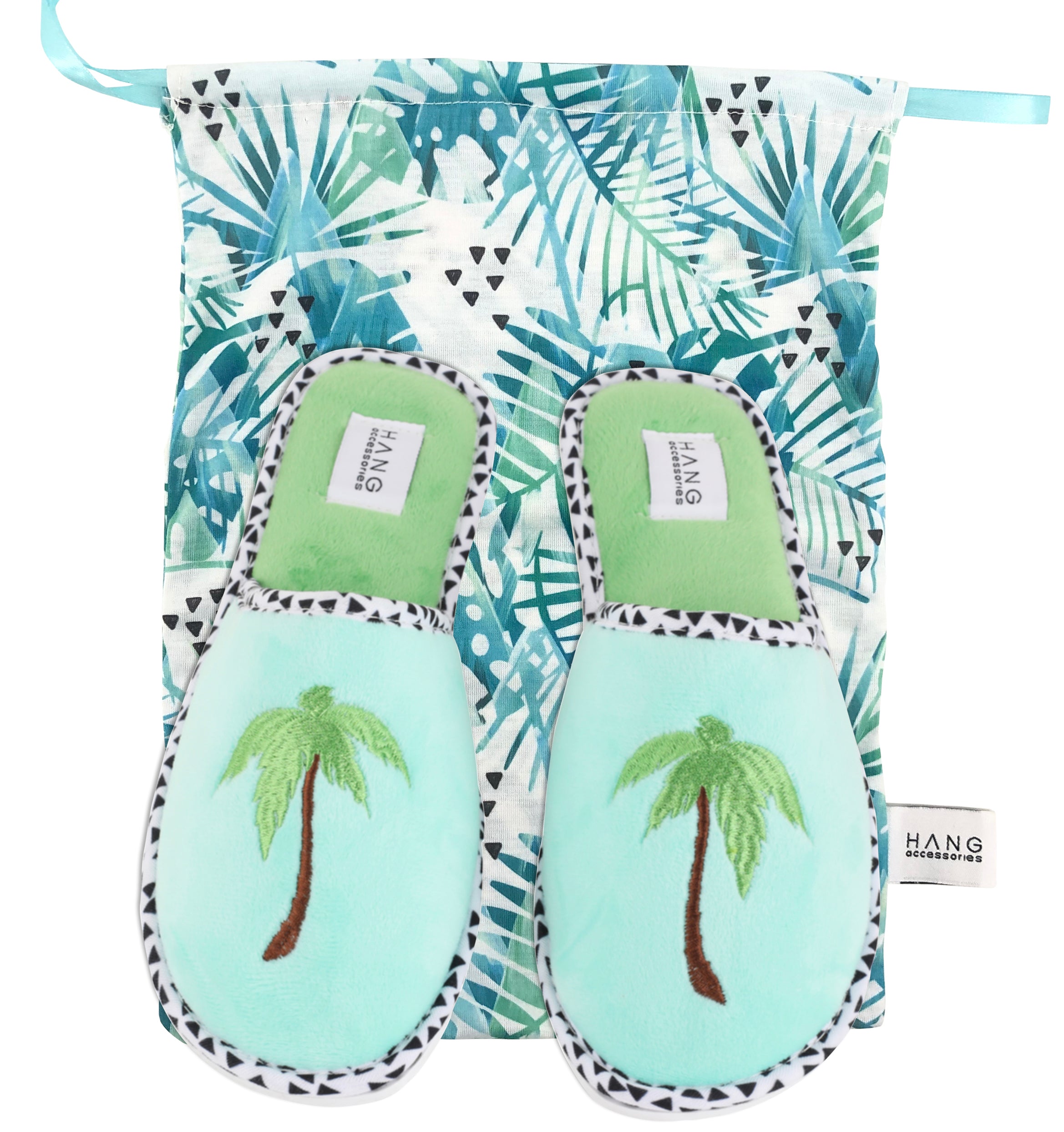 Foldable Travel Slippers Palm Tree