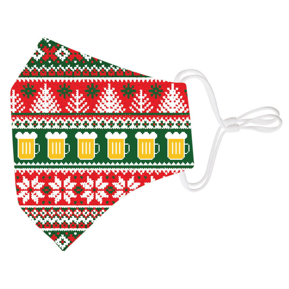 Face Mask Holiday Ugly Sweater Beer